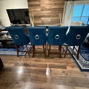 Safavieh Eleni Navy Blue/Espresso stools